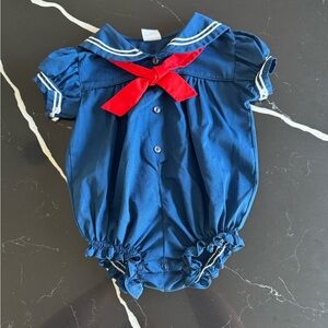 Vintage Navy Blue Romper